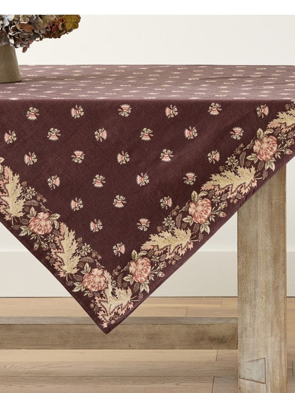 Pottery Barn Antique Rose Cotton Table Throw Tablecloth SAMPLE